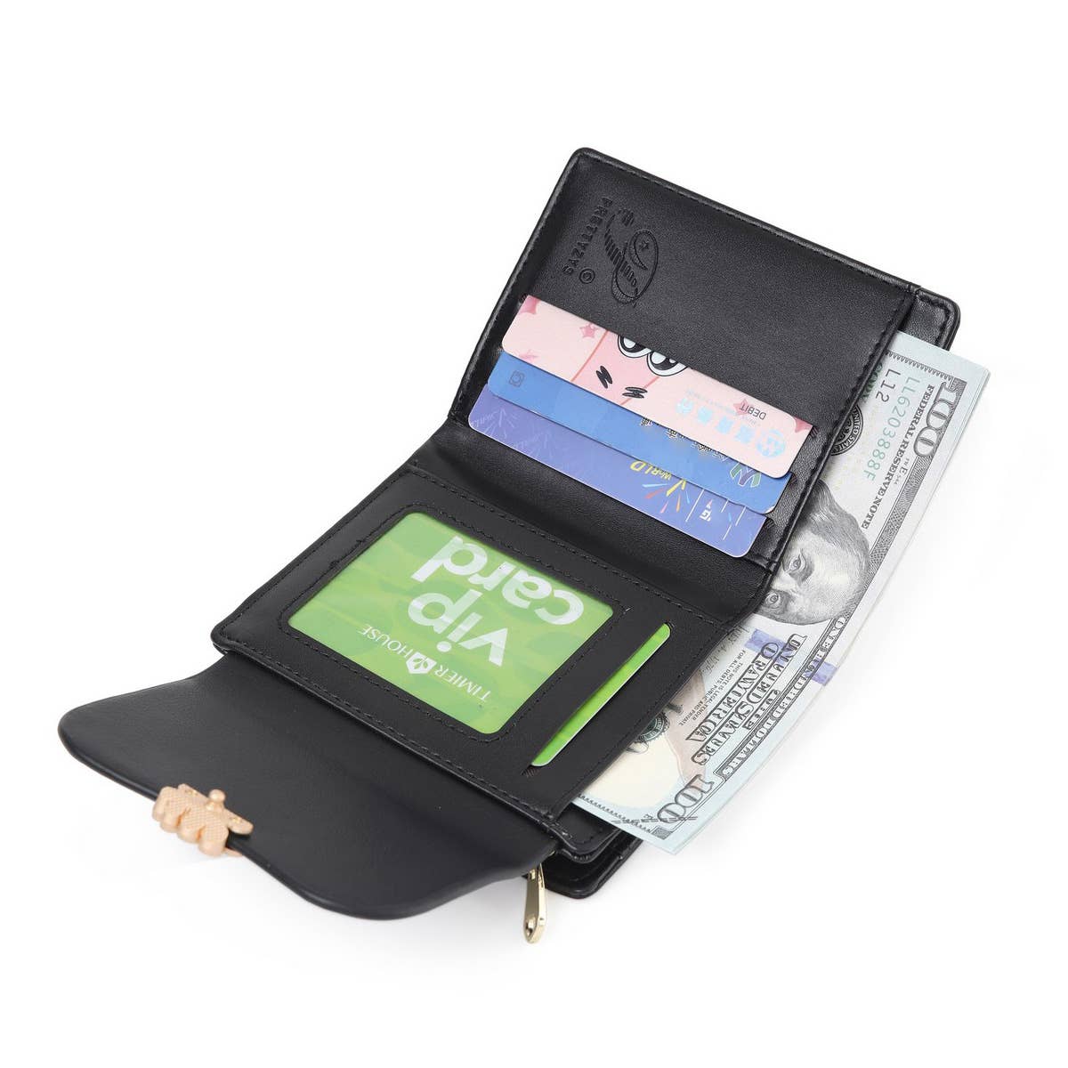 FLORAL TRI FOLD COIN PURSE_CWAB2336