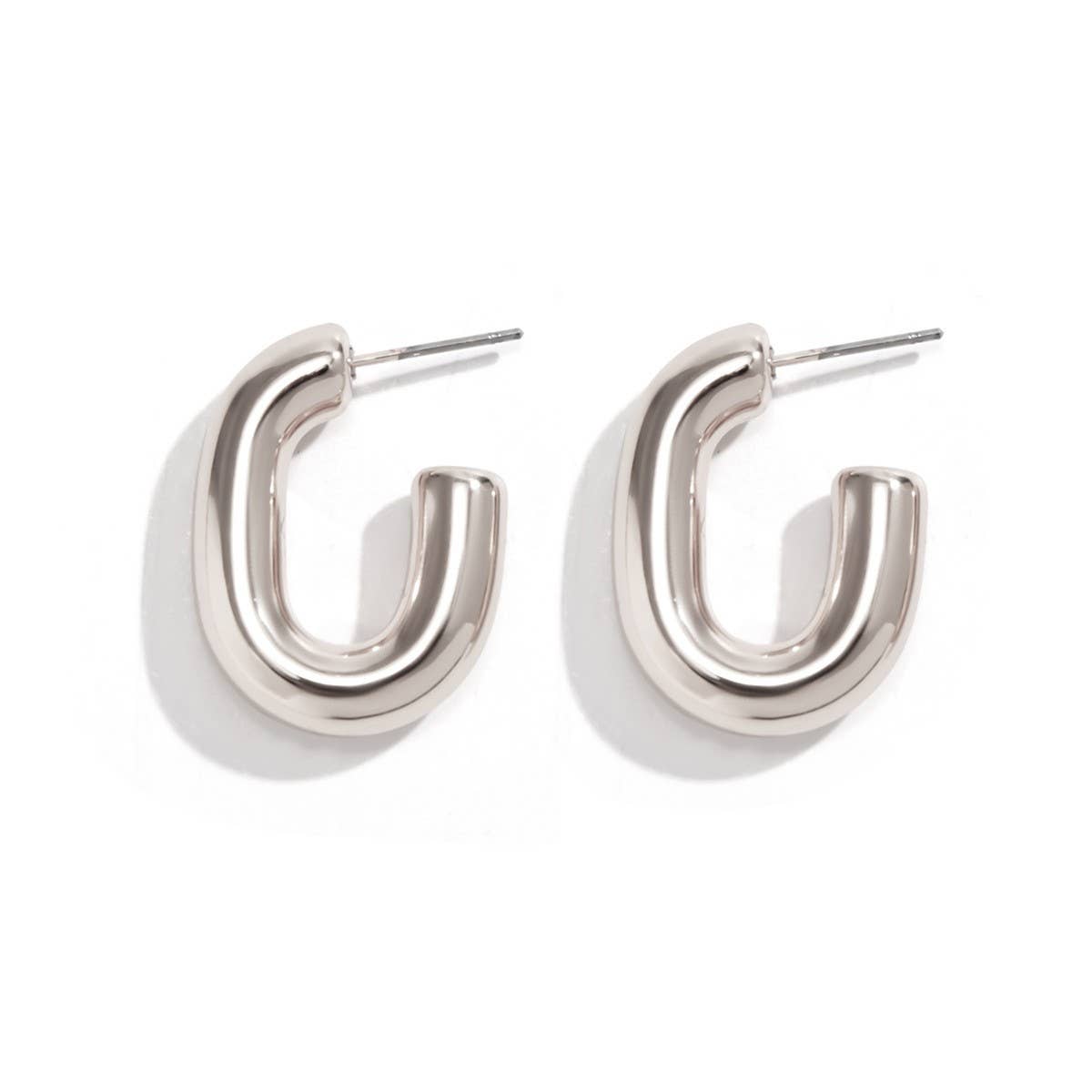 METAL WIND CIRCULAR RING THICK CHAIN EARRINGS_CWAJE1153