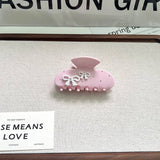 PINK BOW ACETATE CLAW CLIP CUTE ELEGANT STYLE_CWAHA5708