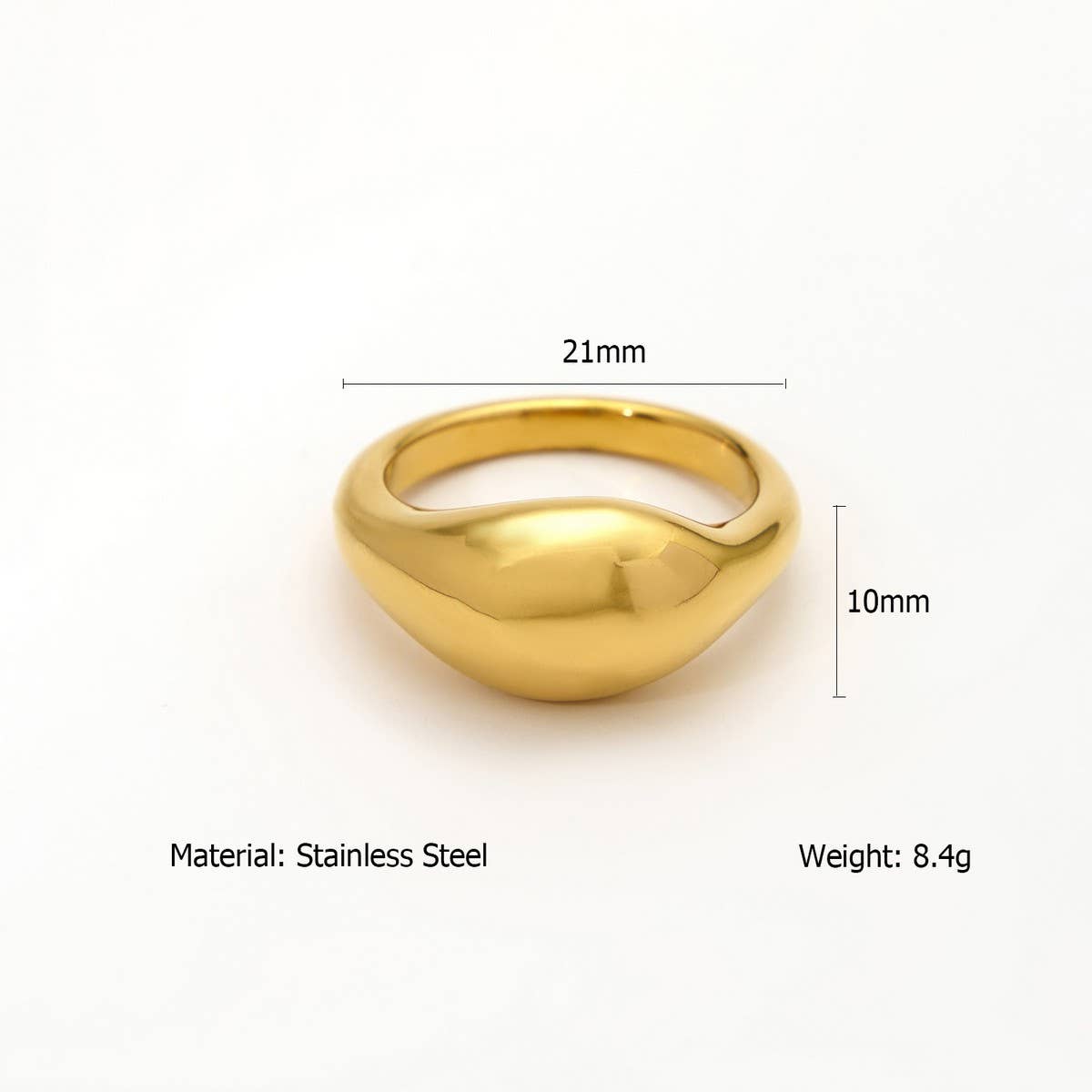 DESIGNER STEEL RING WITH ZIRCON IRREGULAR SHAPE_CWMM8935