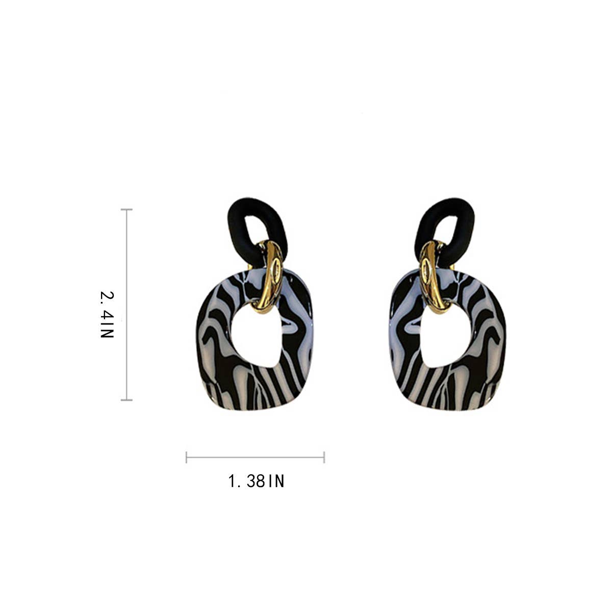 STRIPED SWEET COOL STYLE CIRCLED HOLLOW EARRINGS_CWAJE2054
