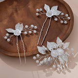 SILVER LEAF PIN BRIDAL HAIR ACCESSORIES_CWAHA2789