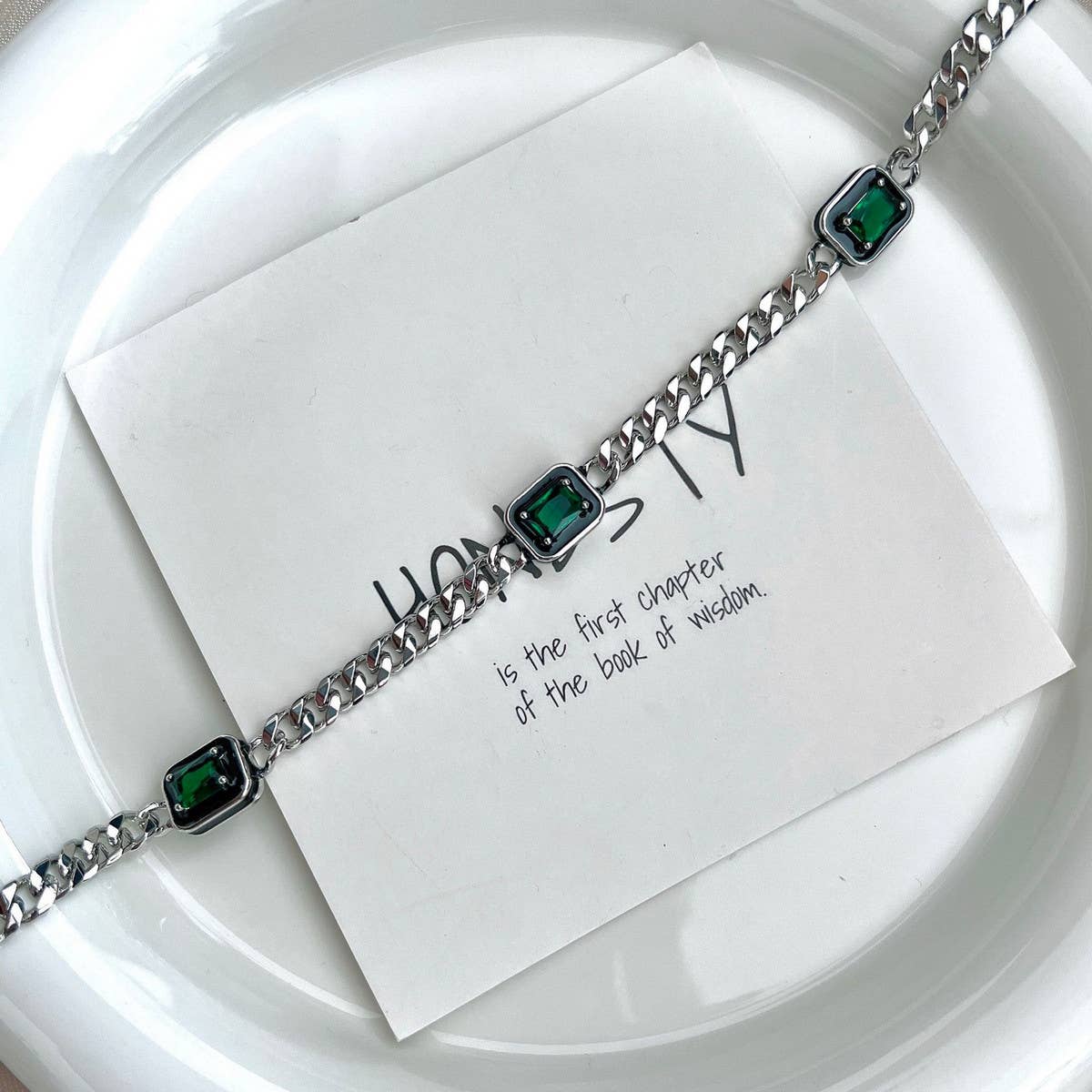 SIMPLE GEMSTONE NECKLACE_CWAJE1276