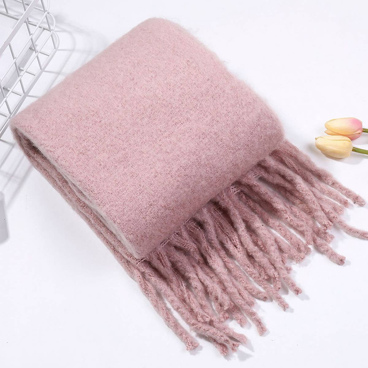 SOFT MOHAIR FEEL SCARF COZY WINTER WRAP_CWASC0323