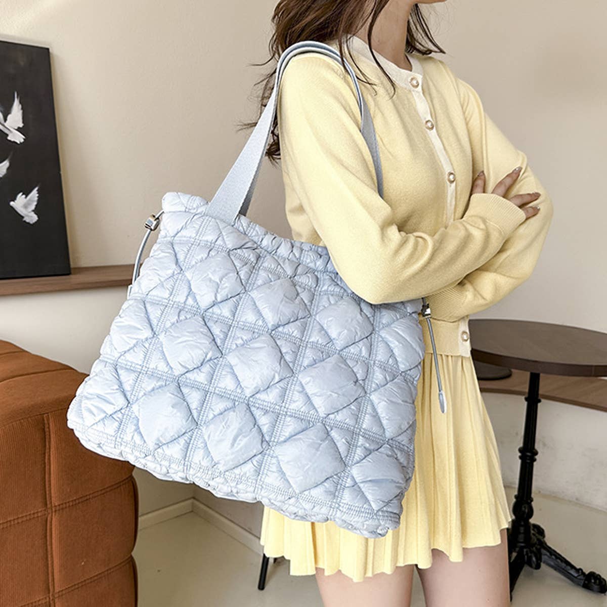 Women Large Capacity Drawstring Tote Bag_Cwab1751
