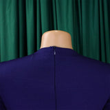 RUFFLE HEM SOLID COLOR ROUND NECK HIP DRESS_CWDMD3712