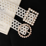 PEARL WOVEN BELT ALLOY BUCKLES_CWABE0405
