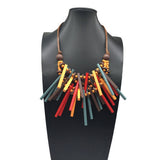 BOHEMIAN MULTI LAYERED WOODEN BEADS NECKLACE_CWMM4560