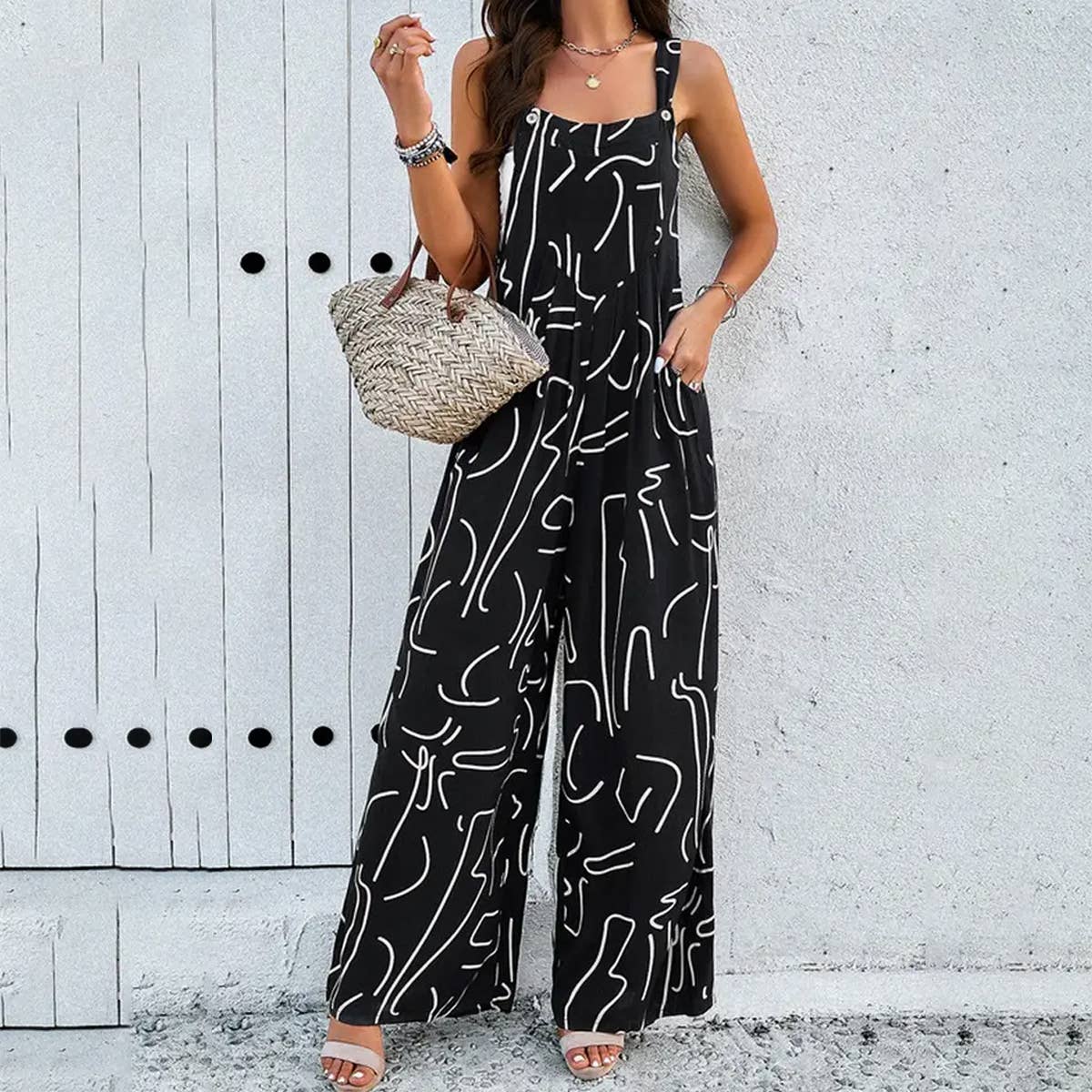 Temperament Elegant Printing Jumpsuit_Cwsjs0326