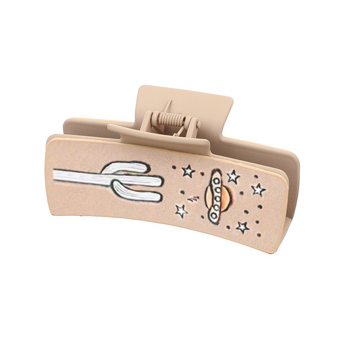 Western Bull Head Hair Claw - Cactus Leather Clip_Cwasc03060