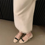 BOW SQUARE TOE MARY JANES WITH COLOR BLOCK_CWSHF0161