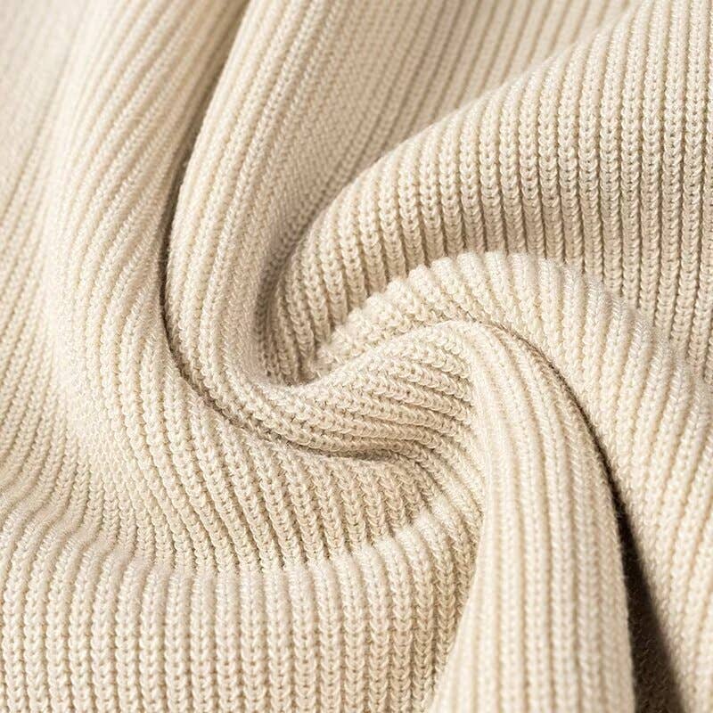 Solid Color Pendant Single-Breasted Sweater Dress