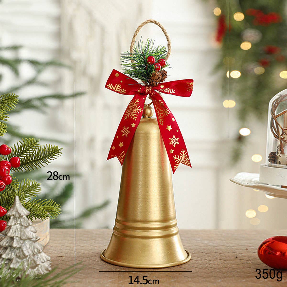 METAL IRON CHRISTMAS BELL HANGING DOOR WALL DECOR_CWMM9782