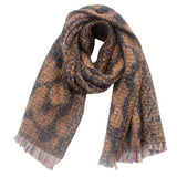 LEOPARD JACQUARD SCARF FRINGE WINTER WRAP_CWASC0872