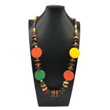 BOHEMIAN COCONUT SHELL ROUND WOOD BEAD NECKLACE_CWMM4845
