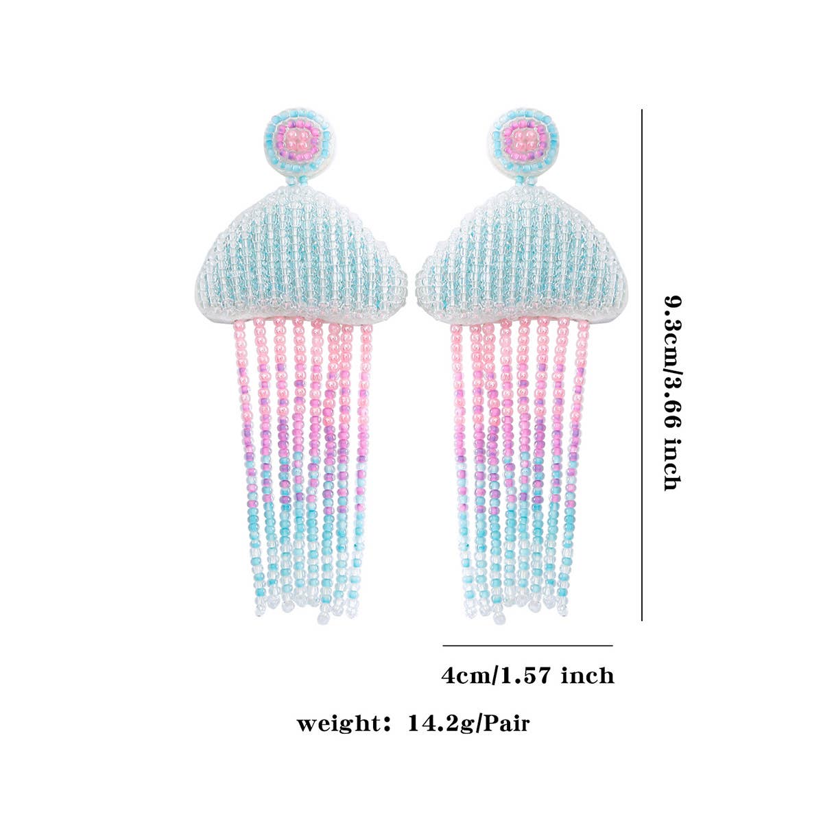 CUTE CARTOON DOLPHIN STARFISH RICE BEAD EARRINGS_CWAJE1647