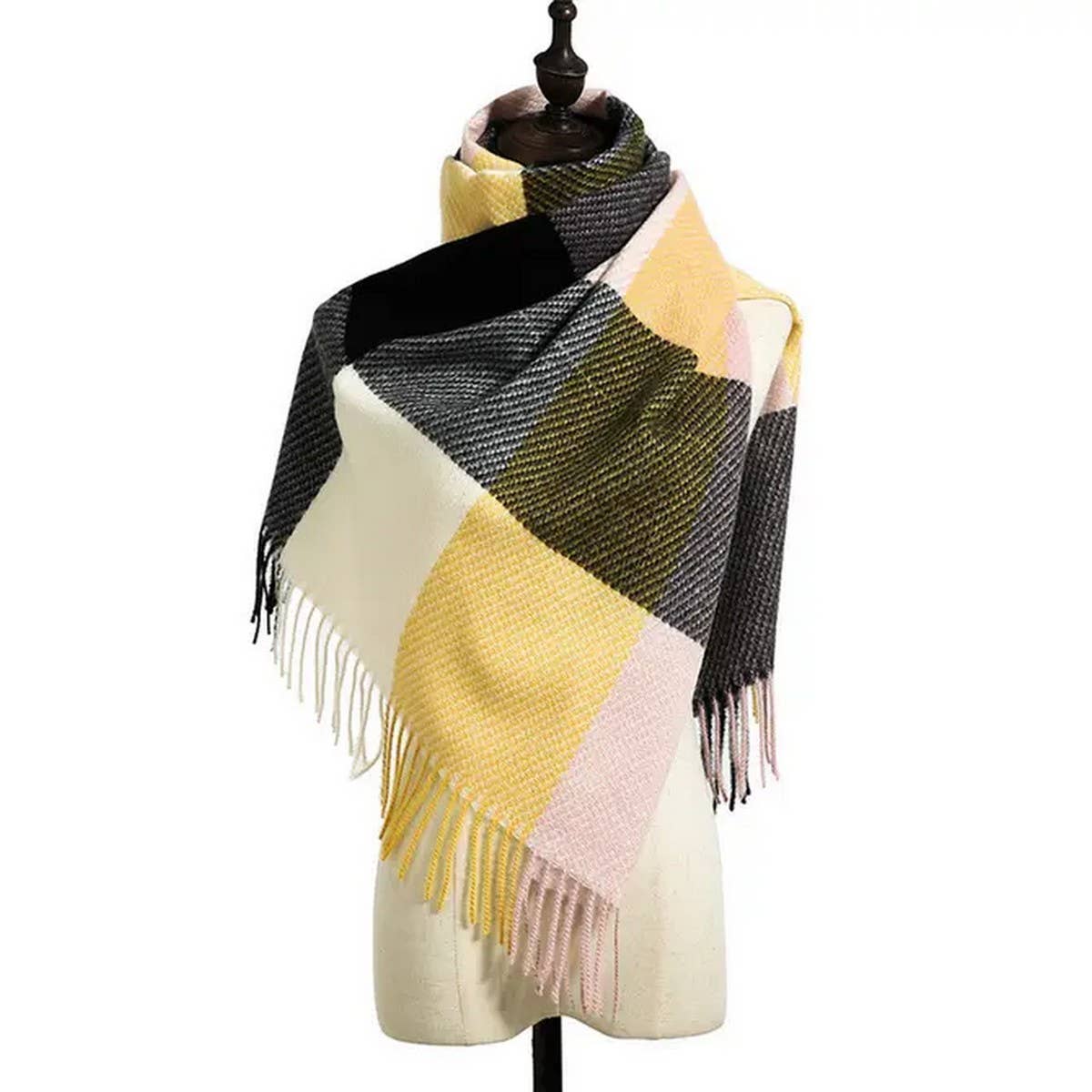 AUTUMN WINTER PLAID THICK SHAWL SCARF_CWASC0176