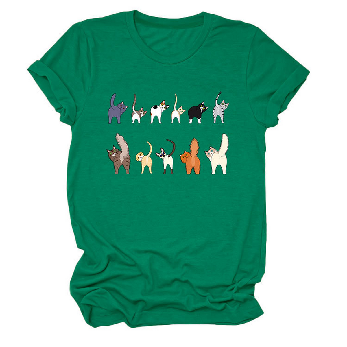 CUTE CAT GRAPHIC TEE 11 CATS TURN AROUND_CWTTS1495