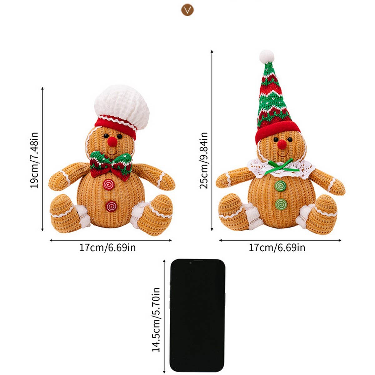 Cwmm10320_Sitting Gingerbread Christmas Ornament Doll