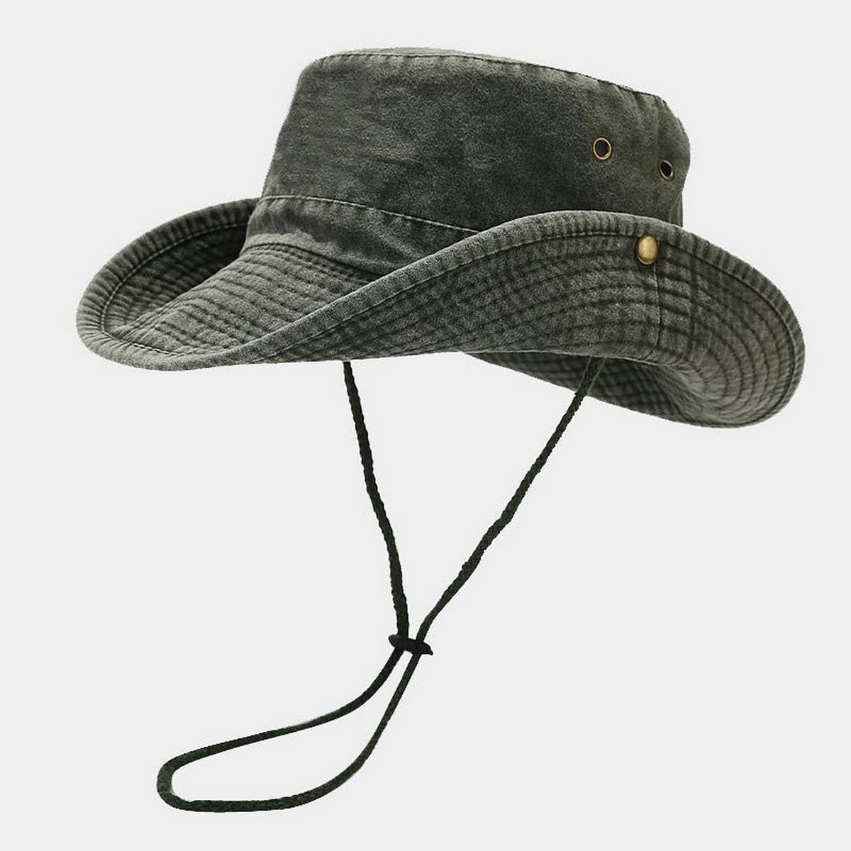 Washed Cotton Wide Brim Cowboy Sun Hat_Cwah3828