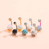 COLORFUL SKULL HAND BELLY BUTTON RING PIERCING_CWMM9237
