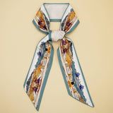 LETTER FLORAL SKINNY SCARF HAIR BOW BAG RIBBON_CWASC0070