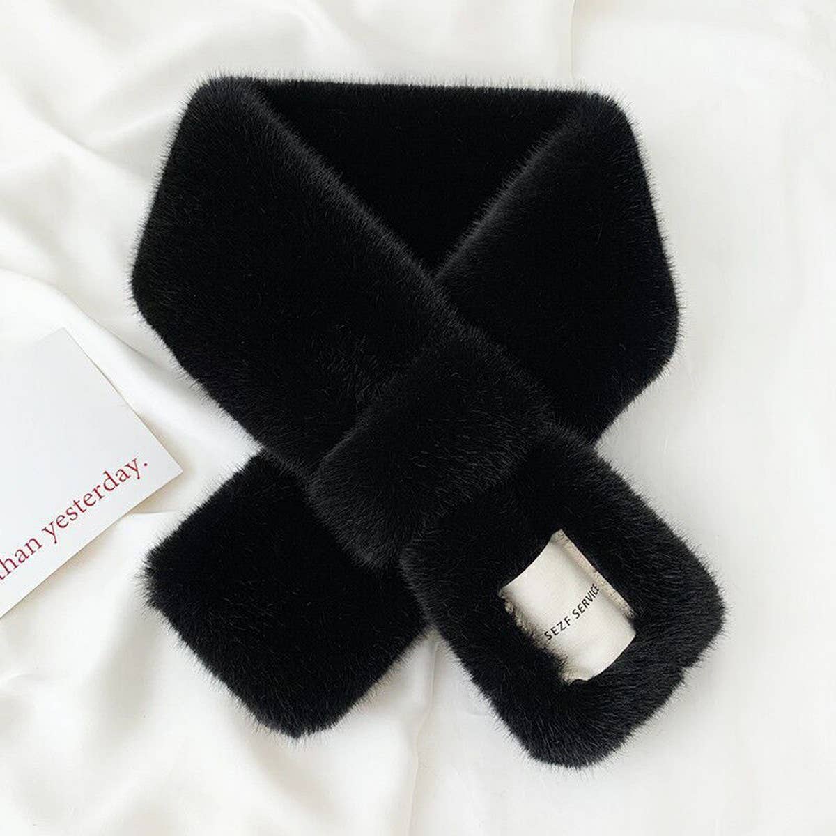 FAUX FUR SCARF KNIT WINTER NECK WRAP FOR WOMEN_CWASC1244