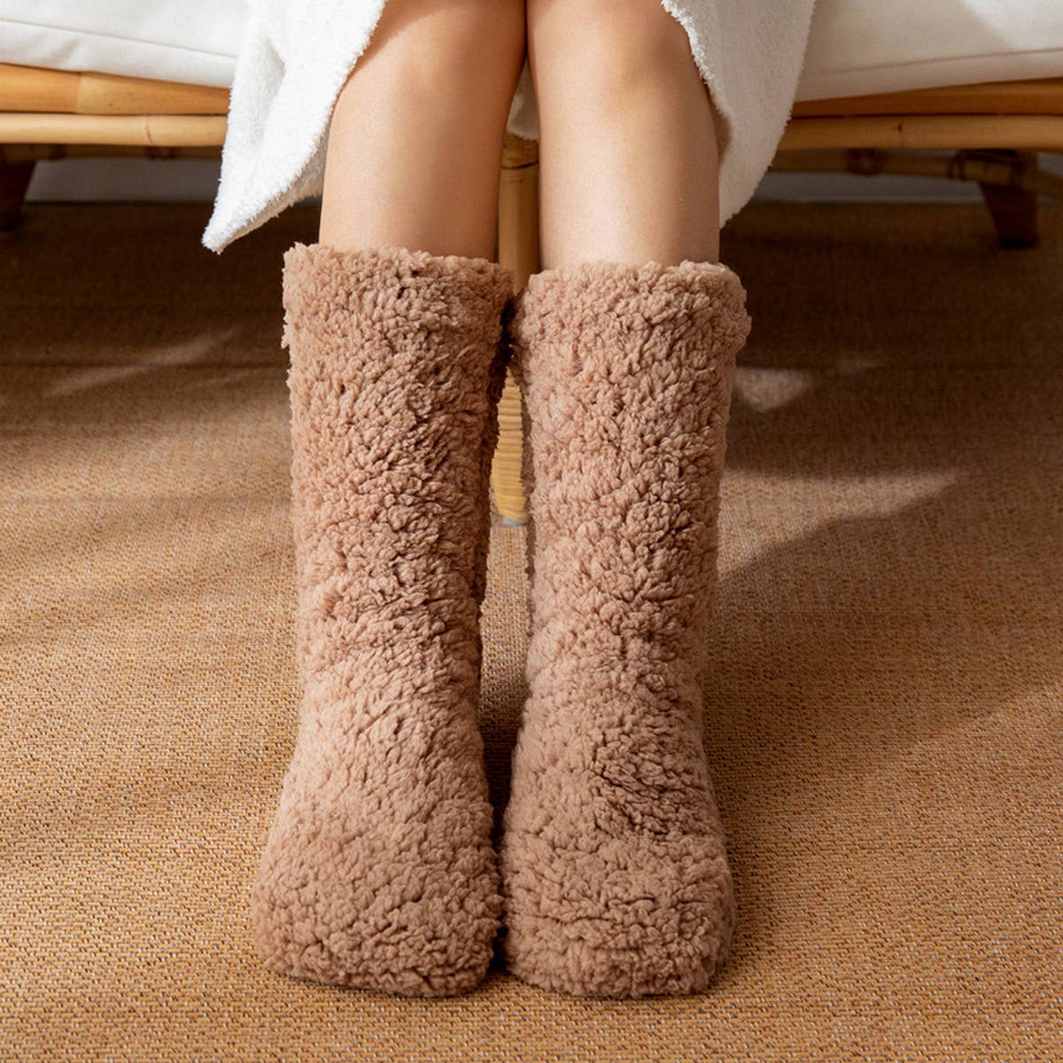 Winter Warm Leg Covers Plush Indoor Slippers_Cwms0706