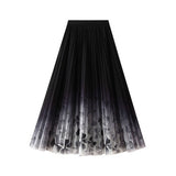 FLORAL PRINT TULLE PLEATED MIDI SKIRT_CWBMS0406