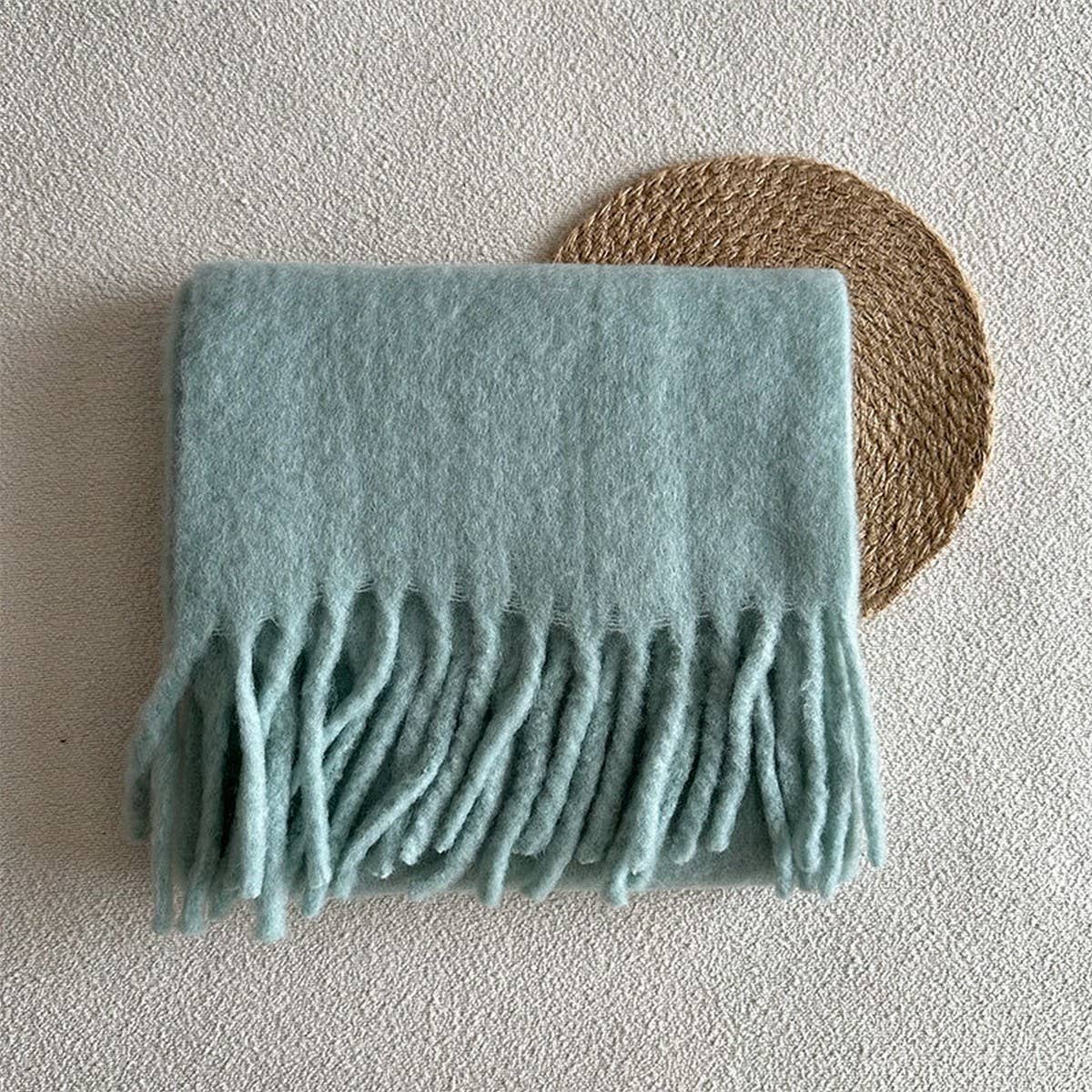 RED WOOL BLEND SCARF FOR WINTER SOFT WARM_CWASC2282