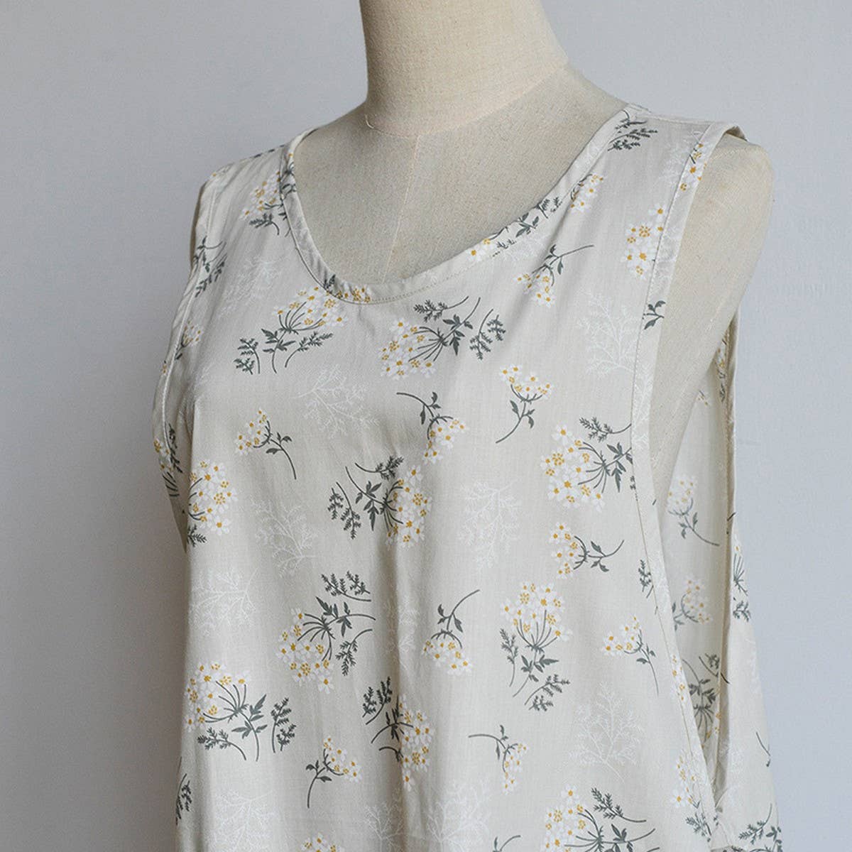 Waistband Cotton Linen Aprons With Pockets_Cwmm3289