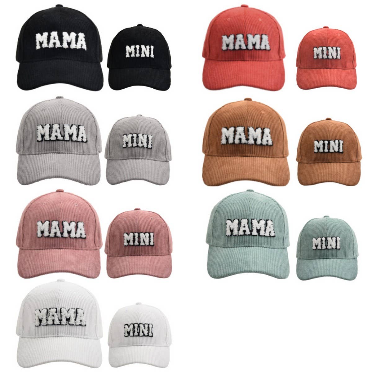 MAMA EMBROIDERED CORDUROY HAT WARM CWAH1218