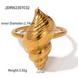 STAINLESS STEEL CONCH RING OCEAN THEME JEWELRY_CWAJE1225
