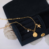 STAINLESS STEEL OCEAN STYLE SHELL PEARL NECKLACE_CWMM3918