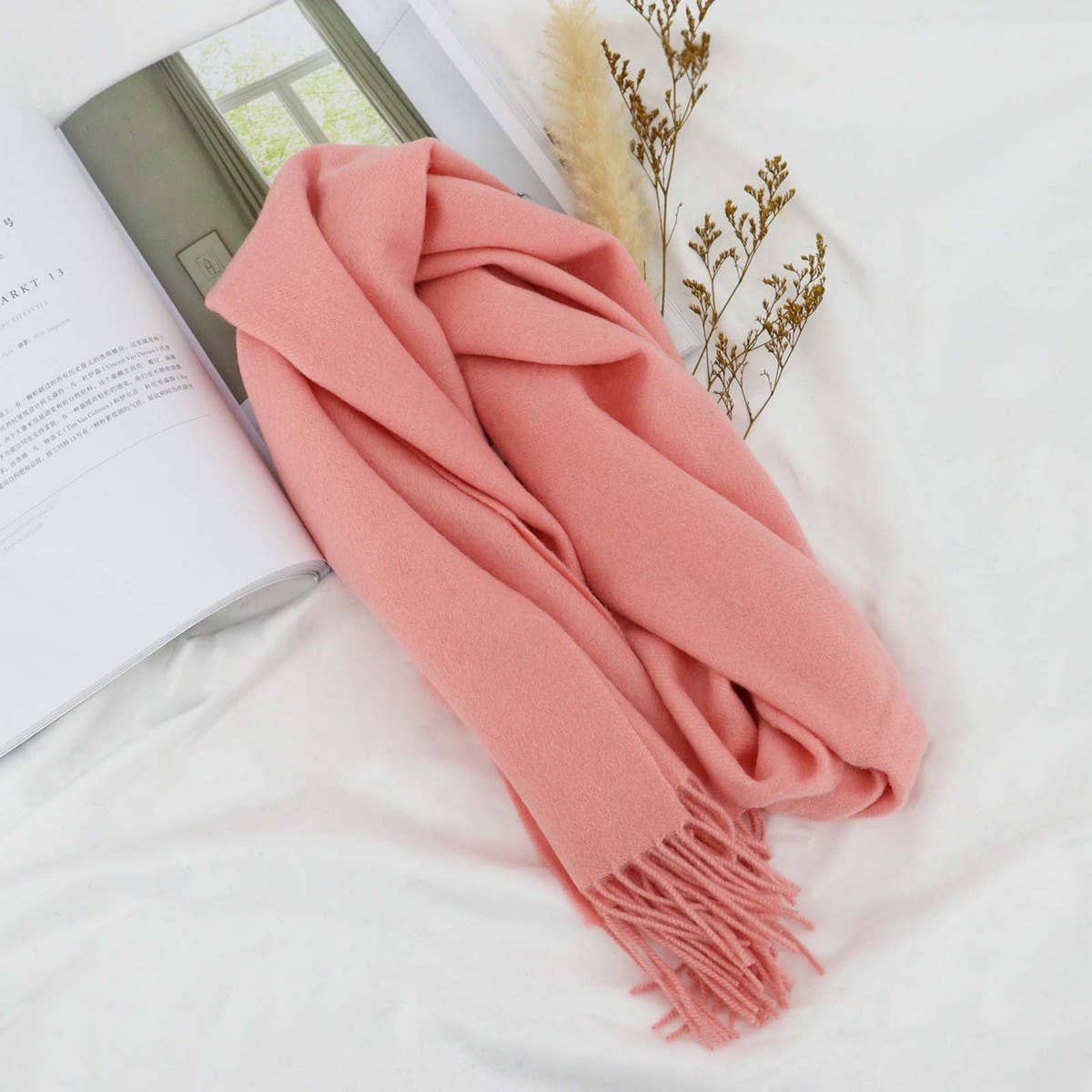 100% WOOL SOLID SCARF ELEGANT UNISEX SPRING WRAP_CWASC1093