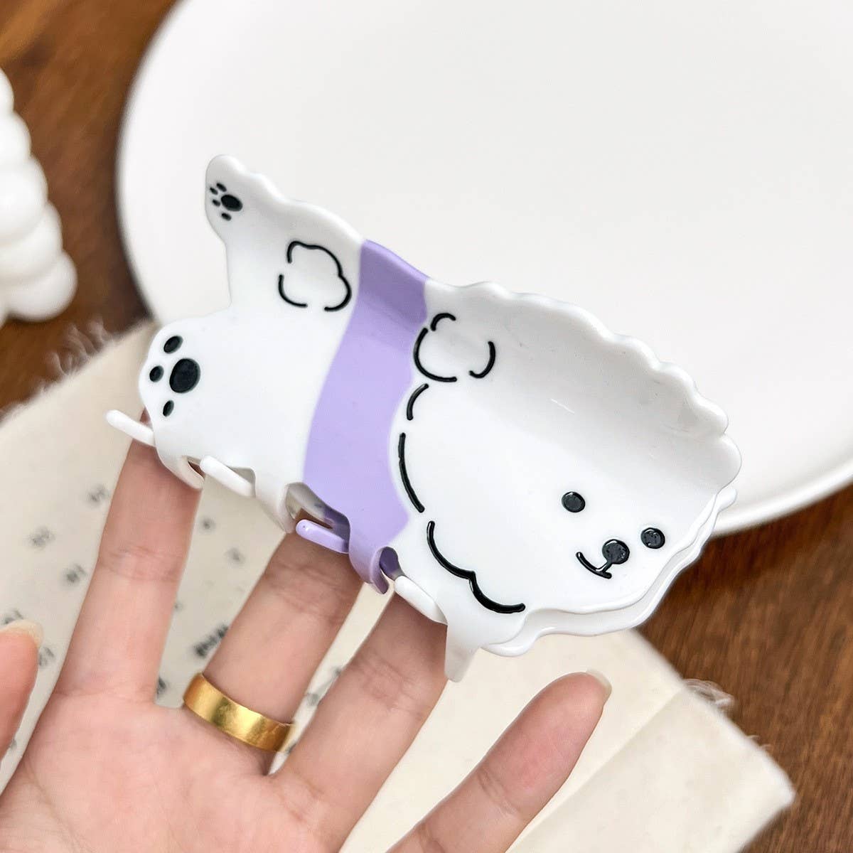 CUTE BICHON FRISE DOG HAIR CLIP_CWAHA2071