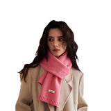 BASIC 100 WOOL SOLID KNIT SCARF SOFT WARM UNISEX_CWASC2288