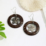 SIMPLE AND FASHIONABLE HOLLOW BLACK SHELL EARRINGS_CWMM4256