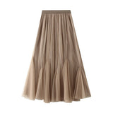Vintage Tulle A-Line Flared Fishtail Skirt_Cwbms0372