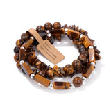 Cwaje3882_Rectangular Stone Beads Three-Piece Bracelet