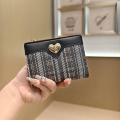 New Fashion Houndstooth Heart 2-Fold Wallet_Cwab06248