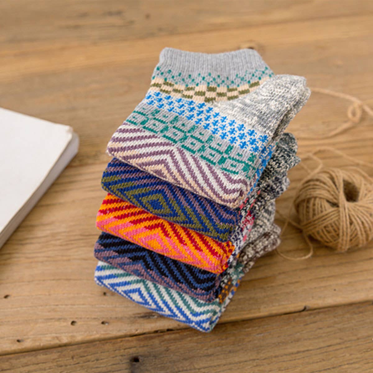 5PCS SET ALPACA VINTAGE FLORAL PATTERN SOCKS_CWMS0207