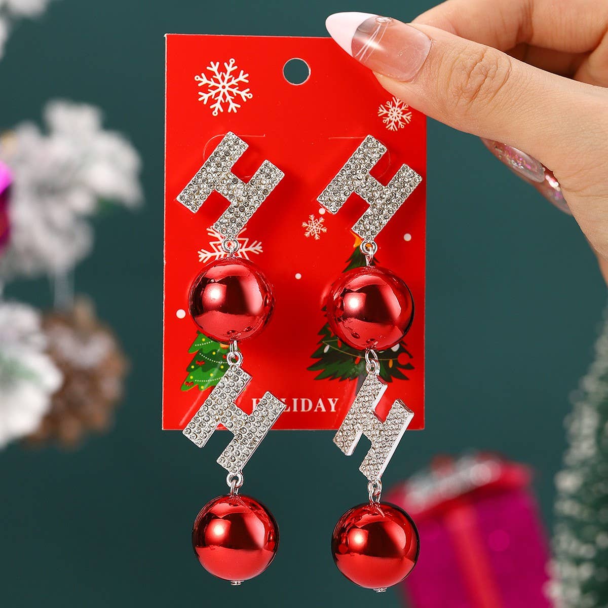 NEW CHRISTMAS CARTOON DIAMOND PENDANT EARRINGS_CWMM2608