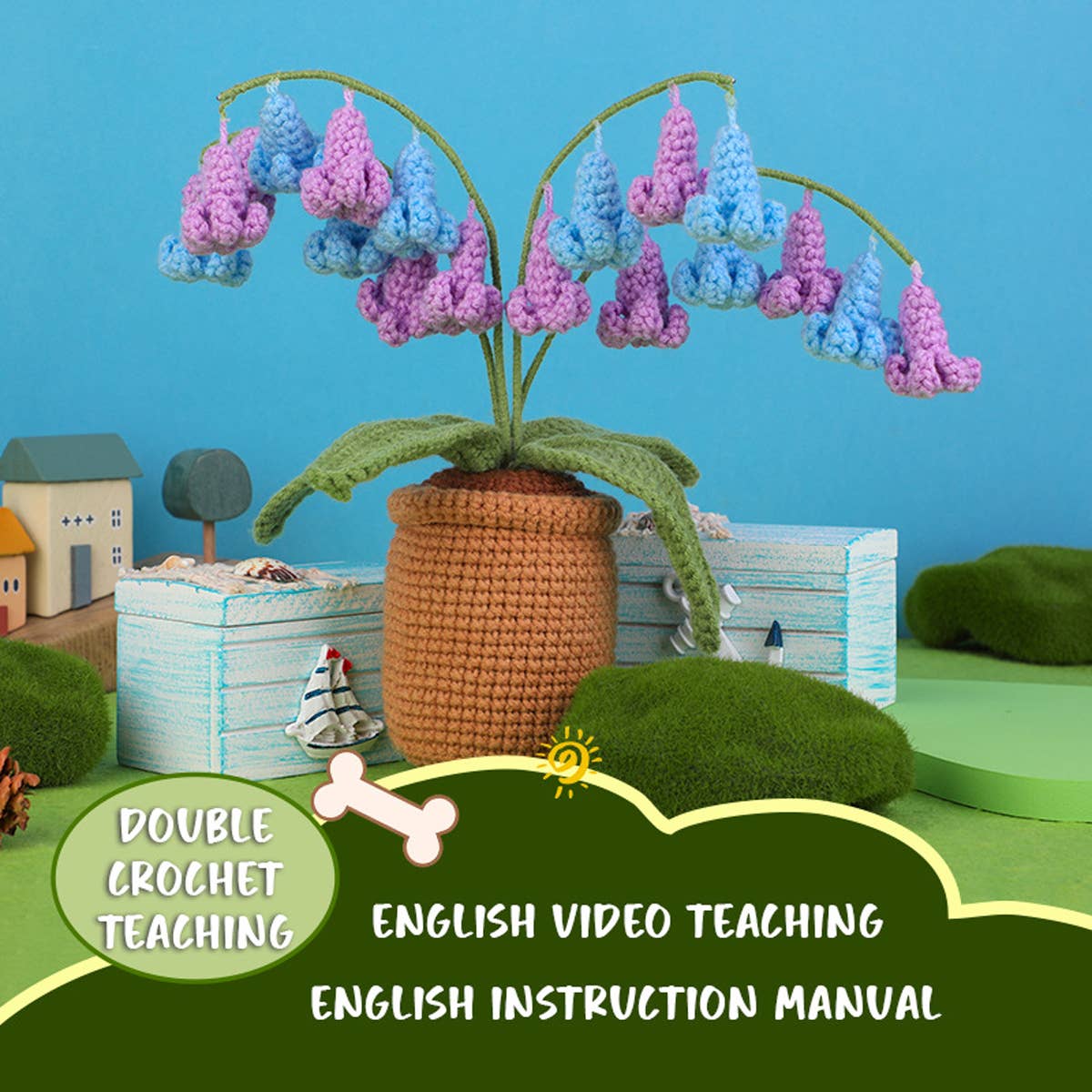 NEW BLUEBELL POTTED PLANT CROCHET MATERIAL PACKAGE_CWMM0823