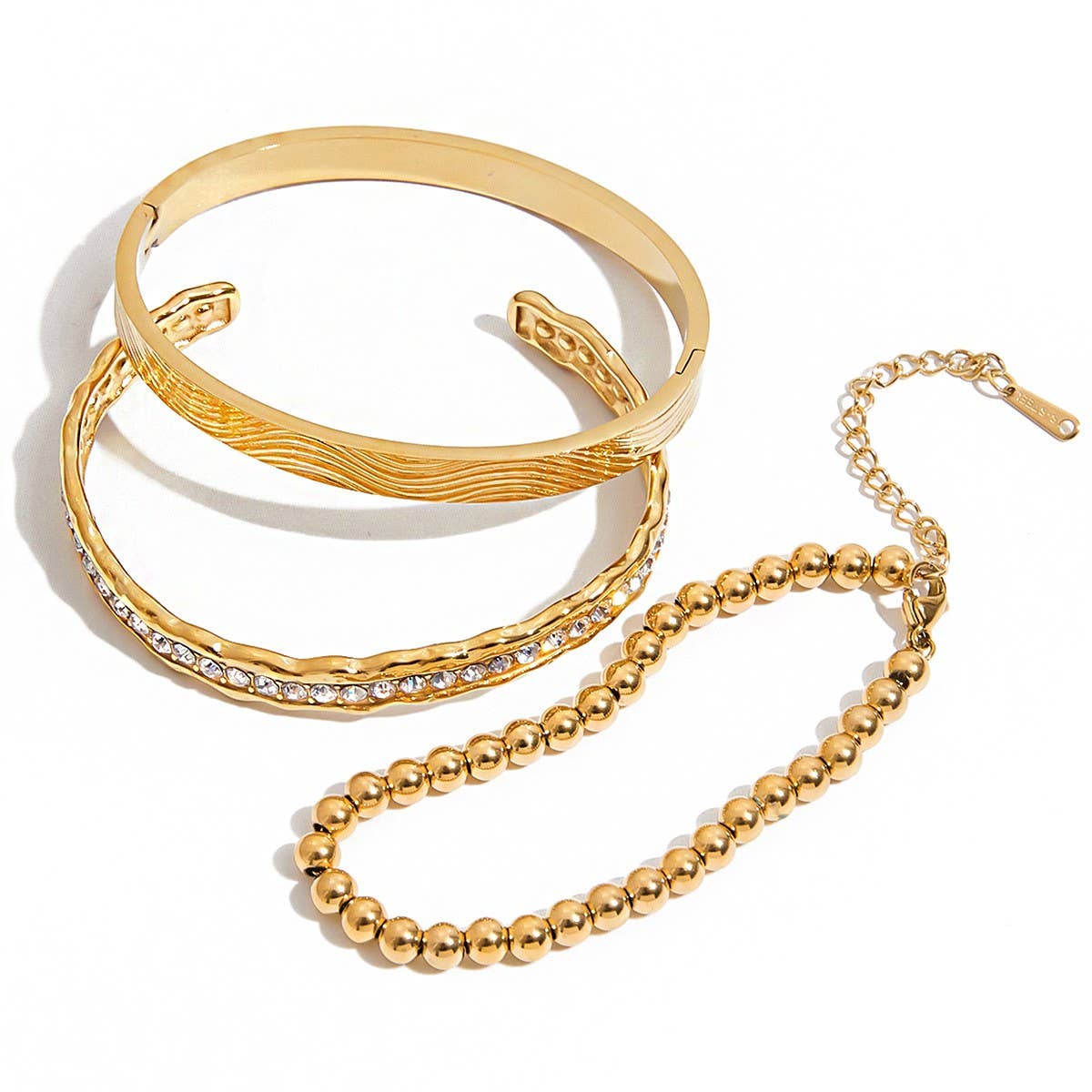 Titanium Zircon Open Bangle, No Fade, Luxury