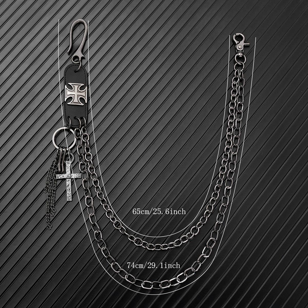HIP HOP RETRO CROSS PENDANT PANTS CHAIN_CWMM4870