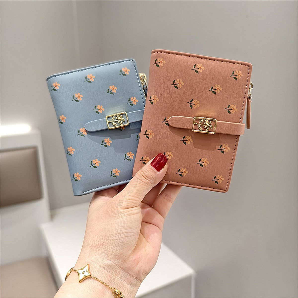 SMALL FRESH FLOWER PRINT SHORT WALLET_CWAB2550