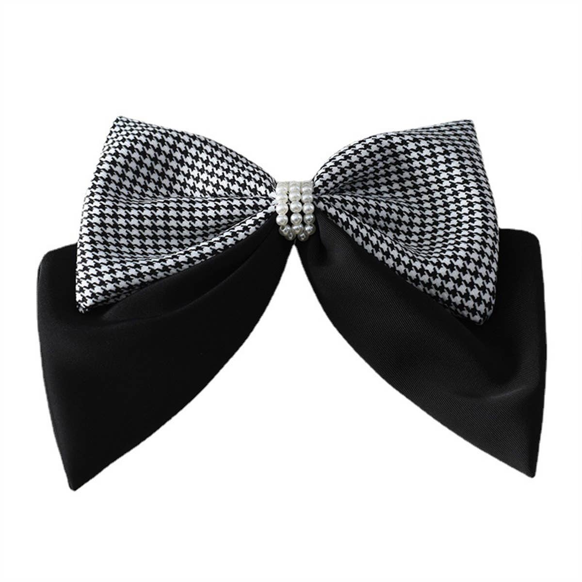 HOUNDSTOOTH FASHION BIG BOW HAIRPIN_CWASC1056