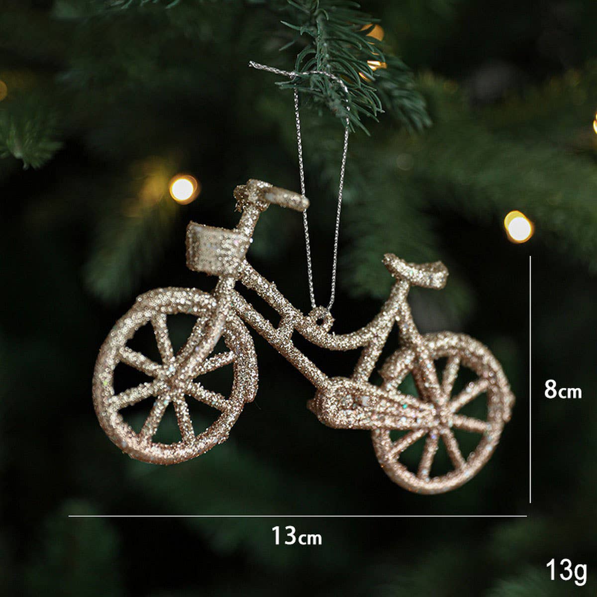 GLITTER REINDEER HOUSE CHRISTMAS TREE ORNAMENT_CWMM9747