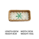 RATTAN COLORFUL SHELL CREATIVE HANDMADE FRUIT PLATE_CWMM4403